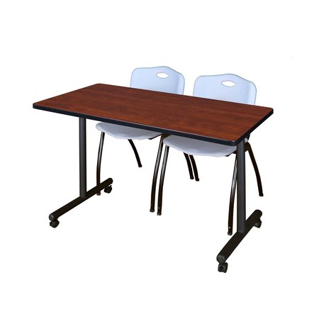 KOBE Rectangle Tables > Training Tables > Kobe Mobile Table & Chair Sets, 48 X 24 X 29, Cherry MKTRCC4824CH47GY